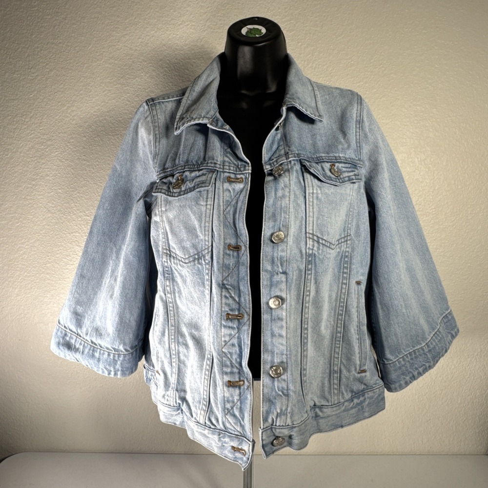 Madewell Denim Jean Trucker Jacket Women's Size Medium Blue Light Wash BOHO